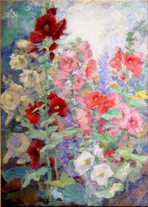 Unknown Artist Campbell Hollyhocks